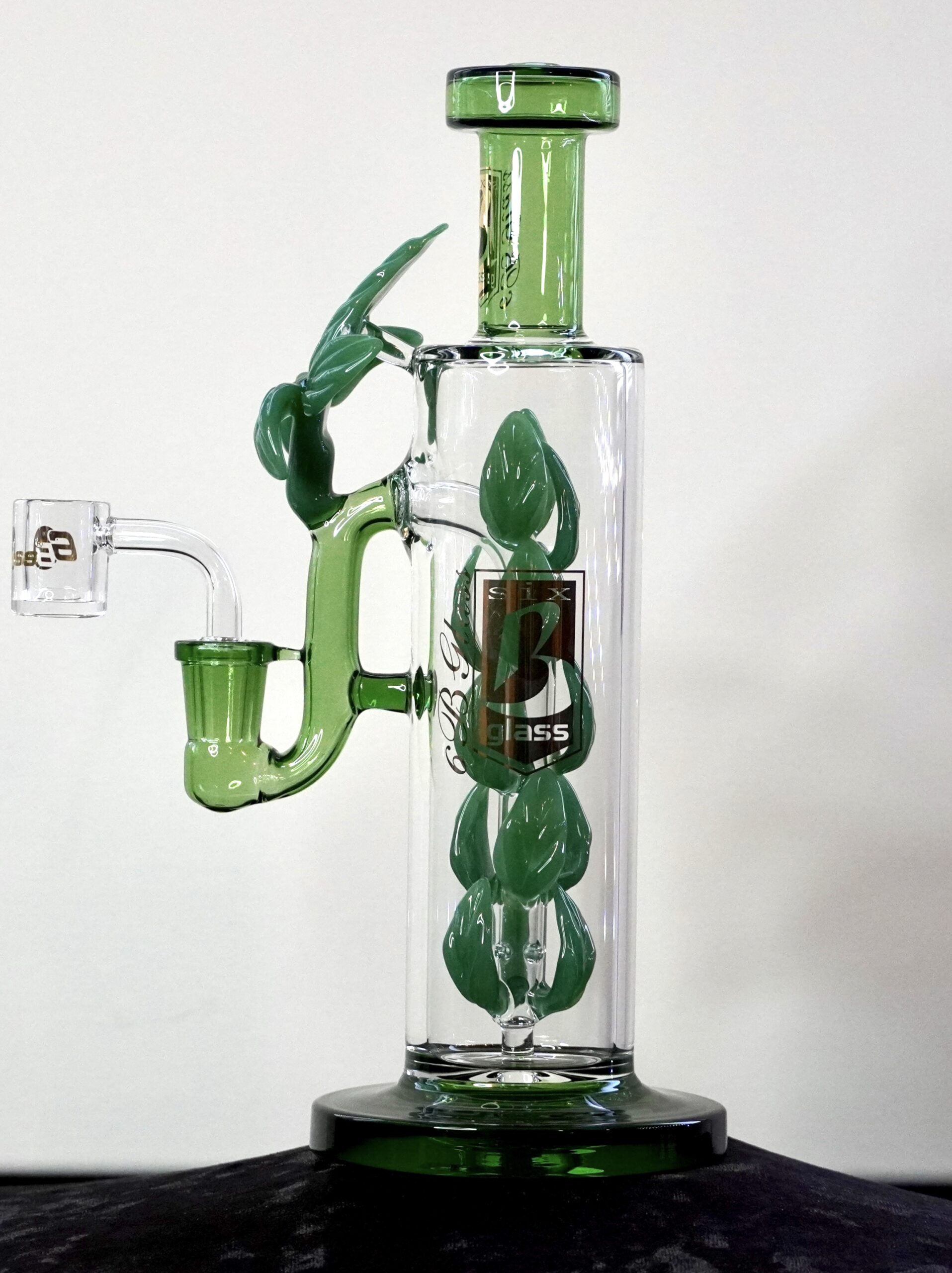 Glass Leaf Water Pipe Bong 6b Glass Green